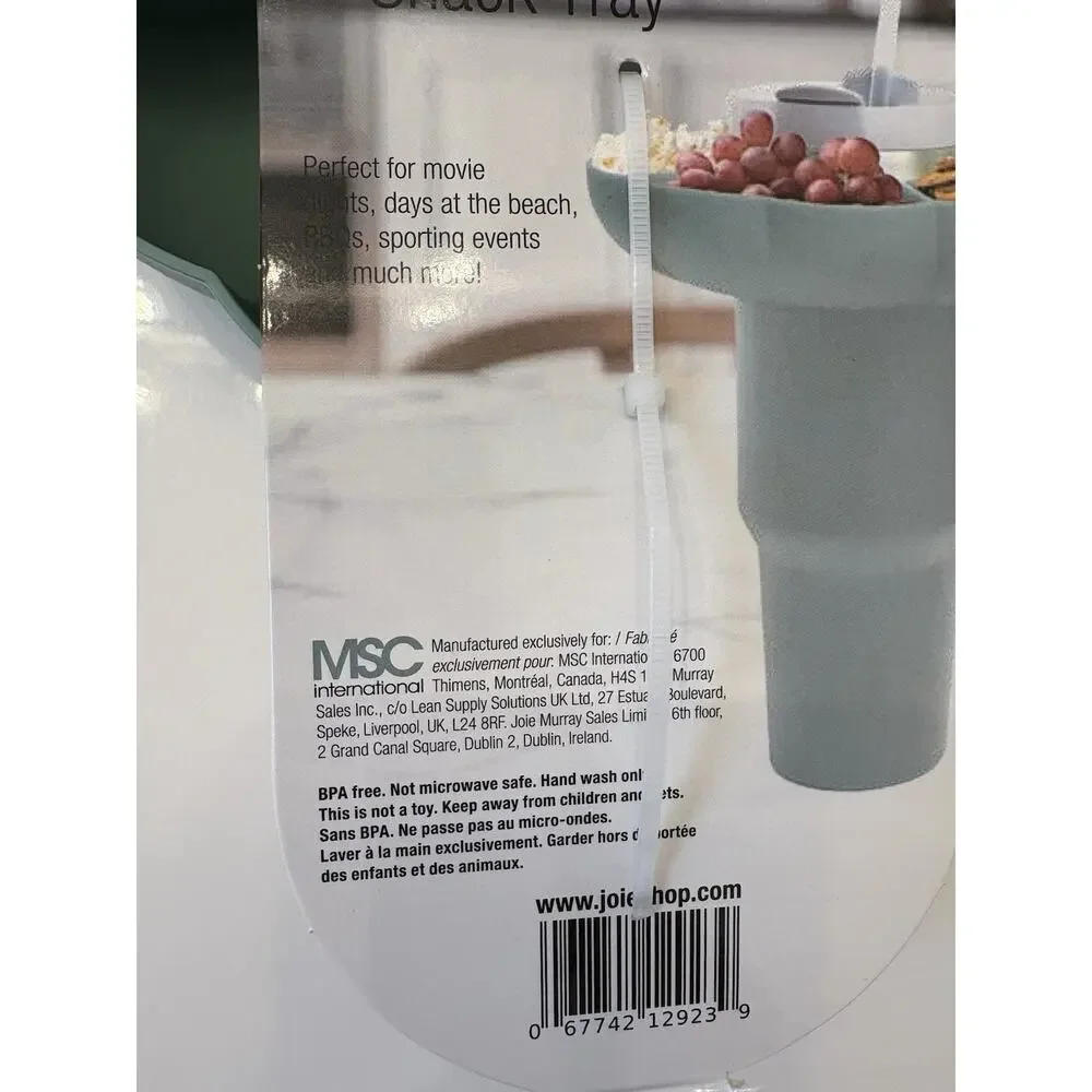 Joie Groovy Tumbler Snack Tray - Teal Green Divided Server NWT